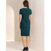imageAllegra K Womens Work Sheath Dresses Crewneck Pencil Business Peplum DressBlue Green