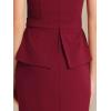imageAllegra K Womens Work Sheath Dresses Crewneck Pencil Business Peplum DressBurgundy