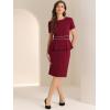 imageAllegra K Womens Work Sheath Dresses Crewneck Pencil Business Peplum DressBurgundy