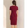 imageAllegra K Womens Work Sheath Dresses Crewneck Pencil Business Peplum DressBurgundy