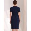 imageAllegra K Womens Work Sheath Dresses Crewneck Pencil Business Peplum DressDark Blue