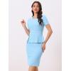 imageAllegra K Womens Work Sheath Dresses Crewneck Pencil Business Peplum DressSky Blue