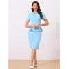 imageAllegra K Womens Work Sheath Dresses Crewneck Pencil Business Peplum DressSky Blue