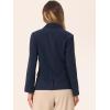 imageAllegra K Work Blazer for Womens Shawl Lapel Long Sleeve Pockets Office Suit Jacket BlazersDark Blue
