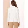 imageAllegra K Work Blazer for Womens Shawl Lapel Long Sleeve Pockets Office Suit Jacket BlazersWhite