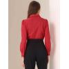 imageAllegra K Work Body Suits for Women Office Button Down Shirt Collared Long Sleeves Bodysuit TopRed