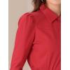 imageAllegra K Work Body Suits for Women Office Button Down Shirt Collared Long Sleeves Bodysuit TopRed