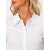 imageAllegra K Work Body Suits for Women Office Button Down Shirt Collared Long Sleeves Bodysuit TopWhite