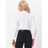 imageAllegra K Work Body Suits for Women Office Button Down Shirt Collared Long Sleeves Bodysuit TopWhite