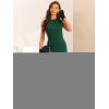 imageAllegra K Work Dress for Womens Crew Neck Business Casual Knee Length Sleeveless Sheath DressesDark Green