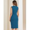 imageAllegra K Work Dress for Womens Crew Neck Business Casual Knee Length Sleeveless Sheath DressesPeacock Blue