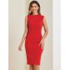 imageAllegra K Work Dress for Womens Crew Neck Business Casual Knee Length Sleeveless Sheath DressesRed