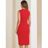 imageAllegra K Work Dress for Womens Crew Neck Business Casual Knee Length Sleeveless Sheath DressesRed