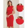 imageAllegra K Work Dress for Womens Crew Neck Business Casual Knee Length Sleeveless Sheath DressesRed