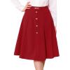 imageAllegra K ALine Midi Pleated Skirt for Womens Vintage Work High Waist Flare Business SkirtsRed