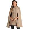 imageAllegra K Cape Coats for Womens Winter Vintage Slit Sleeve Double Breasted Cloak CoatKhaki