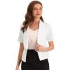 imageAllegra K Cropped Blazers for Women Summer Short Sleeve Open Front Jackets Blazer for Work CasualBeige