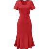 imageAllegra K Vintage 50s Dress for Womens Retro Cocktail Work Mermaid Midi DressRed