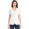 imageAllegra K Womens 1 Button Blazer Jacket Office Business Short Sleeve BlazerBeige White