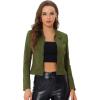 imageAllegra K Womens Faux Suede Jacket Stand Collar Zip Up Long Sleeve Motorcycle Biker CoatArmy Green