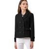 imageAllegra K Womens Notched Lapel Double Breasted Pea CoatBlack