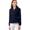 imageAllegra K Womens Notched Lapel Double Breasted Pea CoatDark Blue
