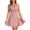 imageAllegra K Womens Party Sexy Dress Sleeveless Sweetheart Neck Cocktail Fit and Flare A Line Swing Tank Mini Dresses Small Pink
