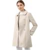 imageAllegra K Womens Peter Pan Collar Double Breasted Winter Long Trench Pea CoatBeige