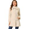 imageAllegra K Womens Peter Pan Collar Overcoat Winter Dressy Button Single Breasted Long CoatBeige