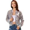 imageAllegra K Womens Sequin Jacket Bomber Long Sleeve Zipper Shiny Glitter Tops Sparkly Party Slitter OutfitWhite Rainbow