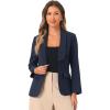 imageAllegra K Work Blazer for Womens Shawl Lapel Long Sleeve Pockets Office Suit Jacket BlazersDark Blue