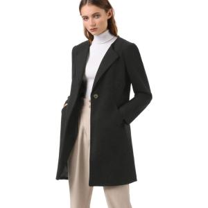 imageAllegra K Womens Winter Overcoat Lapel Collar Single Breasted Outerwear Long Pea CoatBlack
