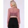 imageAllegra K Bomber Crop Jacket for Womens Sheer Mesh Lightweight Long Sleeve JacketsDark Pink