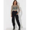 imageAllegra K Bomber Crop Jacket for Womens Sheer Mesh Lightweight Long Sleeve JacketsGrey