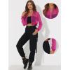 imageAllegra K Bomber Crop Jacket for Womens Sheer Mesh Lightweight Long Sleeve JacketsHot Pink