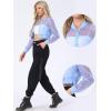 imageAllegra K Bomber Crop Jacket for Womens Sheer Mesh Lightweight Long Sleeve JacketsLight Blue