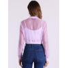 imageAllegra K Bomber Crop Jacket for Womens Sheer Mesh Lightweight Long Sleeve JacketsLight Purple