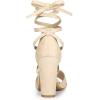 imageAllegra K Women Crisscross Front Block Heeled Lace Up Beige Sandals  75 M US