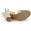 imageAllegra K Women Crisscross Front Block Heeled Lace Up Beige Sandals  75 M US
