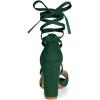 imageAllegra K Women Crisscross Front Block Heeled Lace Up Green Sandals 6 M US