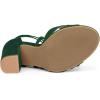 imageAllegra K Women Crisscross Front Block Heeled Lace Up Green Sandals 65 M US