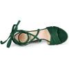 imageAllegra K Women Crisscross Front Block Heeled Lace Up Green Sandals 65 M US