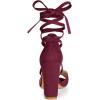 imageAllegra K Womens Block Heeled Lace Up Burgundy Sandals 75 M US