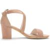 imageAllegra K Womens Crisscross Ankle Strap Block Heel SandalsNude