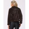 imageAllegra K Womens Faux Fur Fluffy Coat Collar 2025 Warm Winter Cropped JacketCoffee