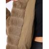 imageAllegra K Womens Faux Fur Fluffy Coat Collar 2025 Warm Winter Cropped JacketDark Khaki