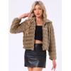 imageAllegra K Womens Faux Fur Fluffy Coat Collar 2025 Warm Winter Cropped JacketDark Khaki