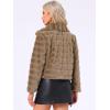 imageAllegra K Womens Faux Fur Fluffy Coat Collar 2025 Warm Winter Cropped JacketDark Khaki