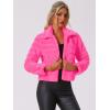 imageAllegra K Womens Faux Fur Fluffy Coat Collar 2025 Warm Winter Cropped JacketHot Pink