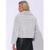 imageAllegra K Womens Faux Fur Fluffy Coat Collar 2025 Warm Winter Cropped JacketLight Gray